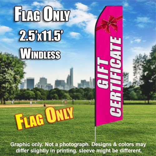 Gift Certificate (Pink/White)  Windless Advertising Feather Flag Only