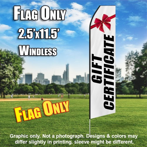 Gift Certificate (White/Black)  Windless Advertising Feather Flag Only