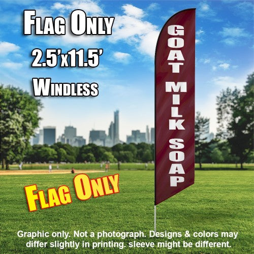Goat Milk Soap (Maroon/White)   Windless Advertising Feather Flag Only