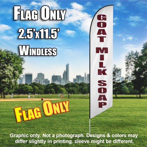 Goat Milk Soap (White/Maroon)   Windless Advertising Feather Flag Only