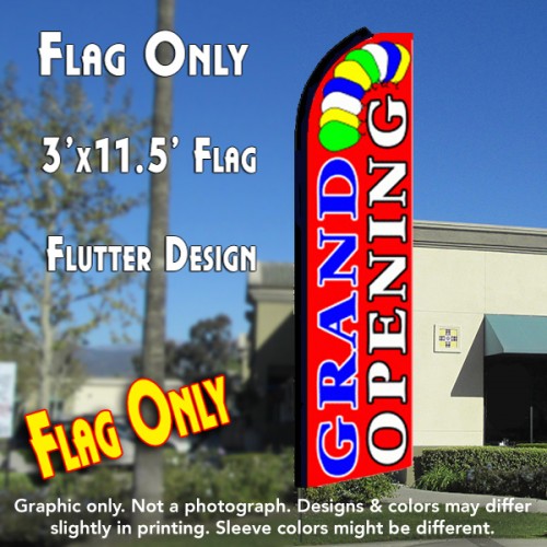 Grand Opening (Red)  Windless Advertising Feather Flag Only