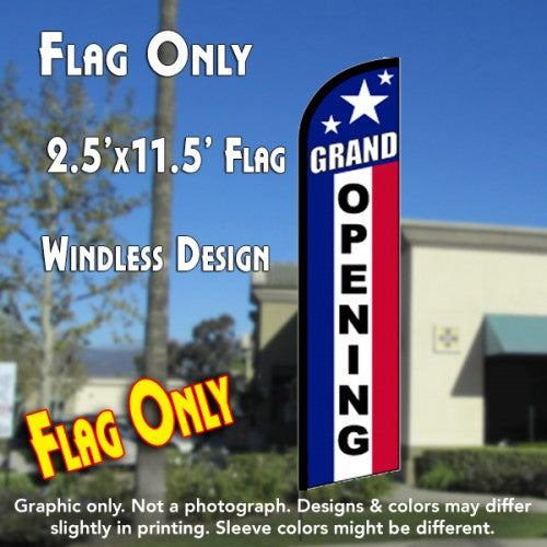 Grand Opening (Rwb)  Windless Advertising Feather Flag Only