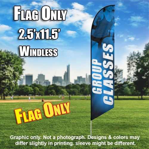 Group Classes Women Fitness (Blue/White)  Windless Advertising Feather Flag Only
