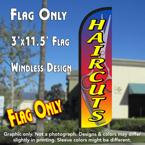 Haircuts  Windless Advertising Feather Flag Only