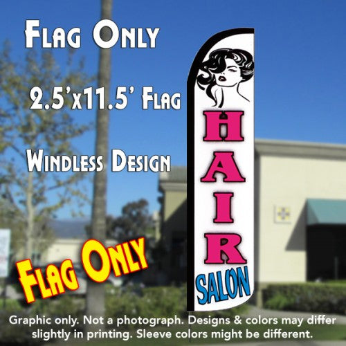 Hair Salon (White/Pink)  Windless Advertising Feather Flag Only