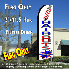 Haircuts (White)  Windless Advertising Feather Flag Only