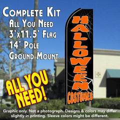 Halloween Costumes  Windless Advertising Feather Flag Kit  (Flag, Pole, & Ground Spike) 14 Feet Outdoor Flags