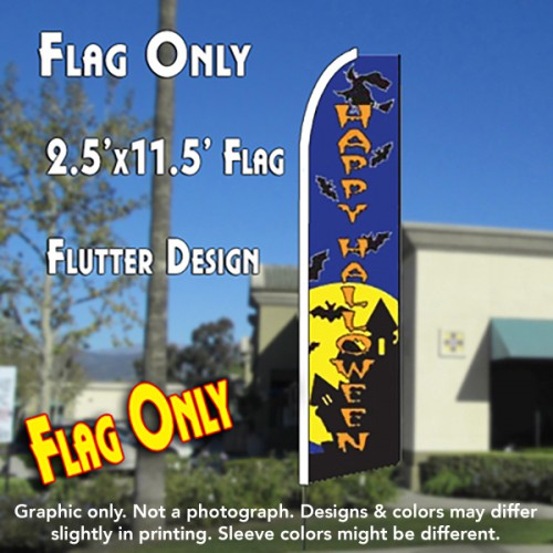Happy Halloween (Blue) Windless Advertising Feather Flag Only