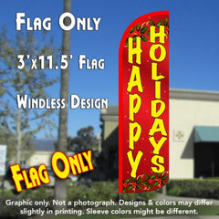 Happy Holidays (Red)  Windless Advertising Feather Flag Only