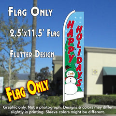 Happy Holidays (Snowman) Windless Advertising Feather Flag Only