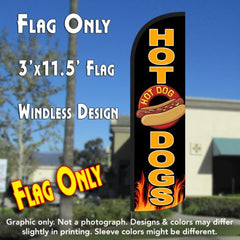 Hot Dogs (Black/Yellow)  Windless Advertising Feather Flag Only