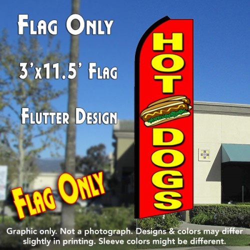 Hot Dogs (Red)  Windless Advertising Feather Flag Only