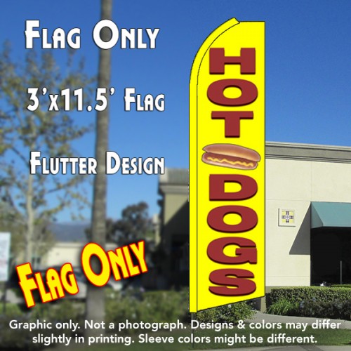 Hot Dogs (Yellow)  Windless Advertising Feather Flag Only