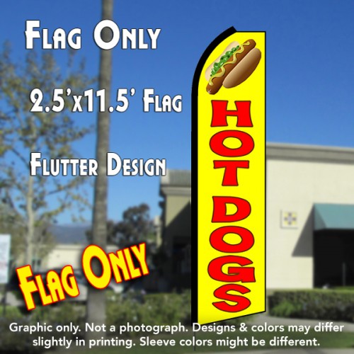 Hot Dogs (Yellow/Red)  Windless Advertising Feather Flag Only