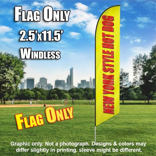 New York Style Hot Dogs (Yellow/Red)  Windless Advertising Feather Flag Only