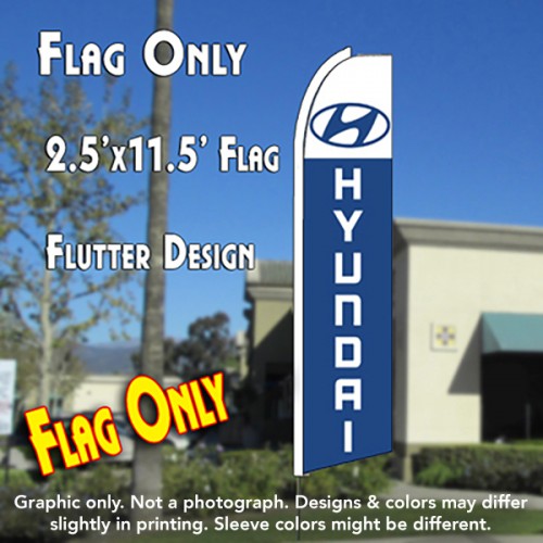 Hyundai Windless Advertising Feather Flag Only