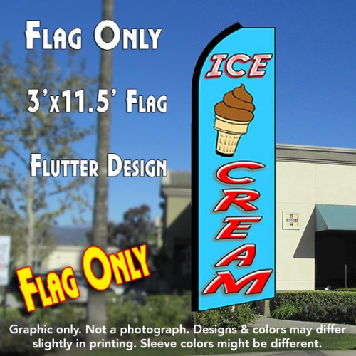 Ice Cream (Blue/Red)  Windless Advertising Feather Flag Only