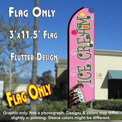 Ice Cream (Pink)  Windless Advertising Feather Flag Only