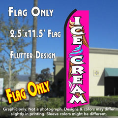 Ice Cream (Pink/White)  Windless Advertising Feather Flag Only