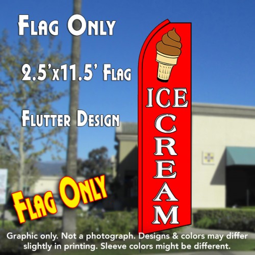 Ice Cream (Red/White)  Windless Advertising Feather Flag Only