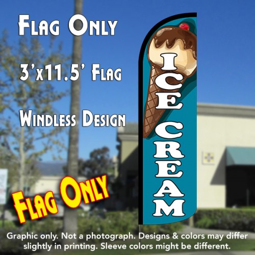 Ice Cream (Teal)  Windless Advertising Feather Flag Only