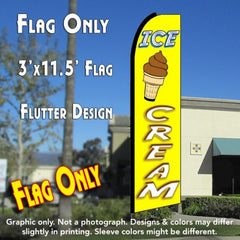 Ice Cream (Yellow/White)  Windless Advertising Feather Flag Only