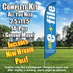 Income Tax Irs (E-File) Provider Here  Windless Advertising Feather Flag Kit  (Flag, Pole, & Ground Spike) 14 Feet Outdoor Flags