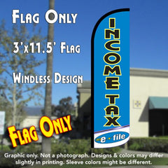 Income Tax E-File (Light Blue/White)  Windless Advertising Feather Flag Only