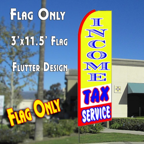 Income Tax Service (Yellow/Red)  Windless Advertising Feather Flag Only