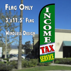 Income Tax Service (Green/White)  Windless Advertising Feather Flag Only