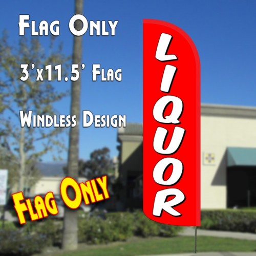 Liquor (Red/White)  Windless Advertising Feather Flag Only