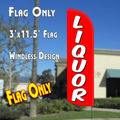 Liquor (Red/White)  Windless Advertising Feather Flag Only