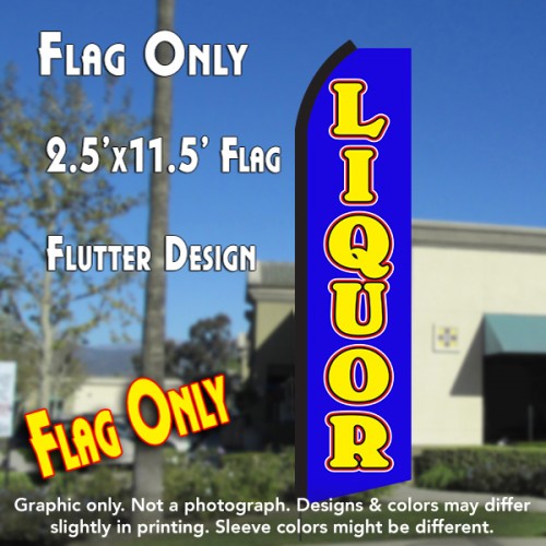 Liquor (Blue/Yellow)  Windless Advertising Feather Flag Only