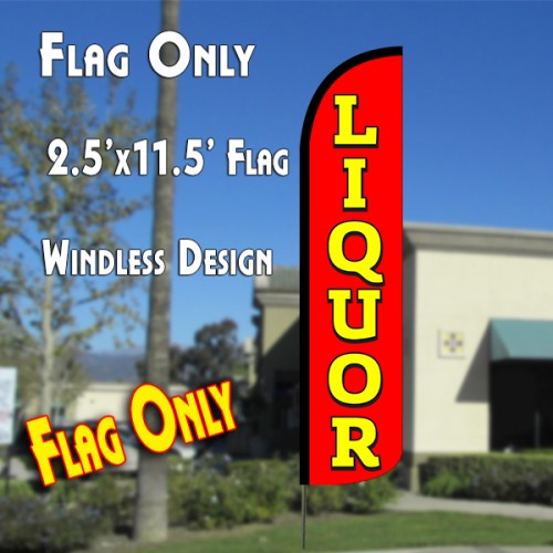 Liquor (Red/Yellow)  Windless Advertising Feather Flag Only