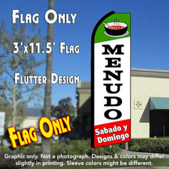 Menudo Sabado Y Domingo (Green/White/Red) Windless Advertising Feather Flag Only