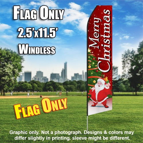 Merry Christmas Santa Claus  Windless Advertising Feather Flag Only