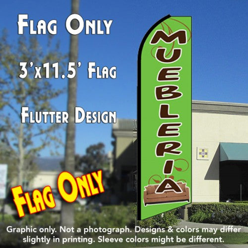 Muebleria (Green)  Windless Advertising Feather Flag Only