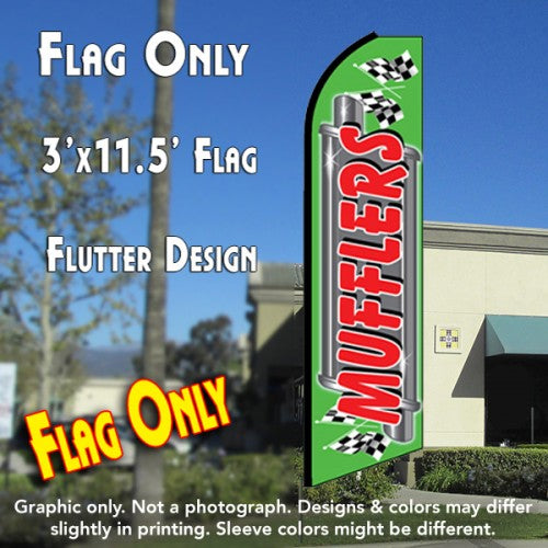 Mufflers (Green/Red)  Windless Advertising Feather Flag Only