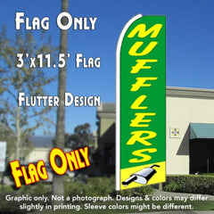 Mufflers (Green/Yellow)  Windless Advertising Feather Flag Only