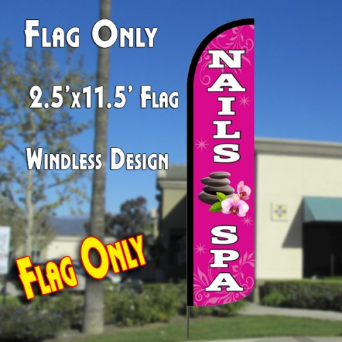 Nails Spa  Windless Advertising Feather Flag Only