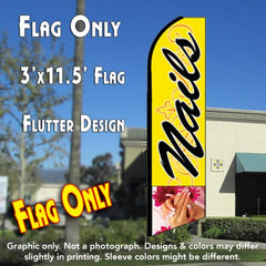 Nails (Yellow)  Windless Advertising Feather Flag Only