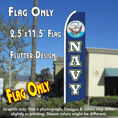 Navy Windless Advertising Feather Flag Only