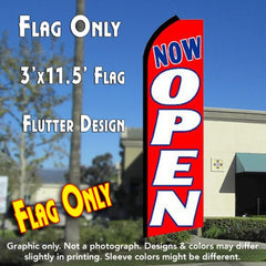 Now Open (Red/White)  Windless Advertising Feather Flag Only