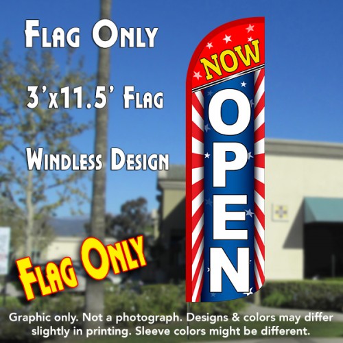 Now Open (Starburst)  Windless Advertising Feather Flag Only