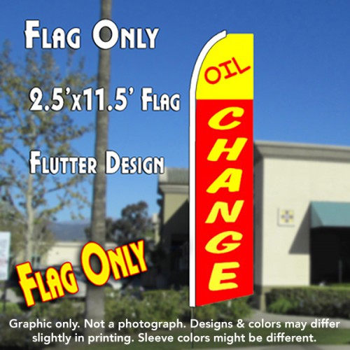 Oil Change 2.5 (Yellow/Red) Windless Advertising Feather Flag Only