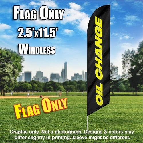 Oil Change (Black/Yellow)  Windless Advertising Feather Flag Only
