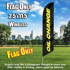 Oil Change (Black/Yellow)  Windless Advertising Feather Flag Only