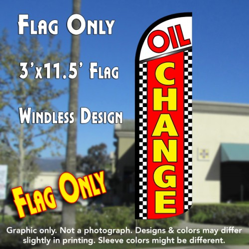 Oil Change (Checkered)  Windless Advertising Feather Flag Only