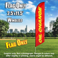 Oil Change (Red/Yellow)  Windless Advertising Feather Flag Only
