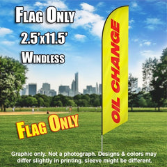 Oil Change (Yellow/Red)  Windless Advertising Feather Flag Only